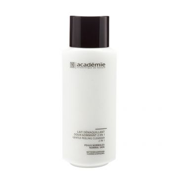 Lapte demachiant Academie Visage Lait Demaquillant Doux Gommant 2 en 1 pentru ten normal 250 ml