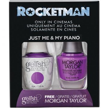 Set lac de unghii saptamanal si semipermanent Gelish&Morgan Taylor Two of a Kind Just Me&My Piano 15ml+15ml