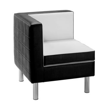 Canapea simpla Maletti Doge Scai cu perna detasabila Alb si Negru 