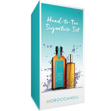 Set Moroccanoil Head To Toe Signature Original (Ulei tratament par100ml + Ulei corp 50ml)