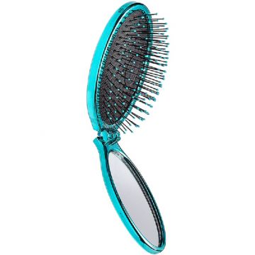 Perie de par Wet Brush Detangle Pop and Go cu oglinda Verde 