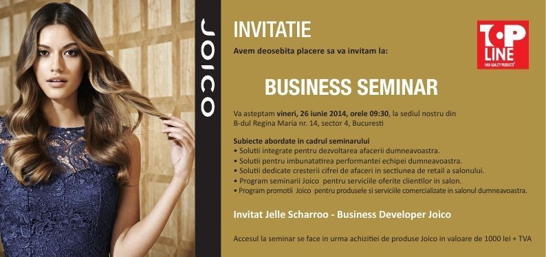 INVITATIE BUSINESS SEMINAR JOICO BUCURESTI 26 IUNIE
